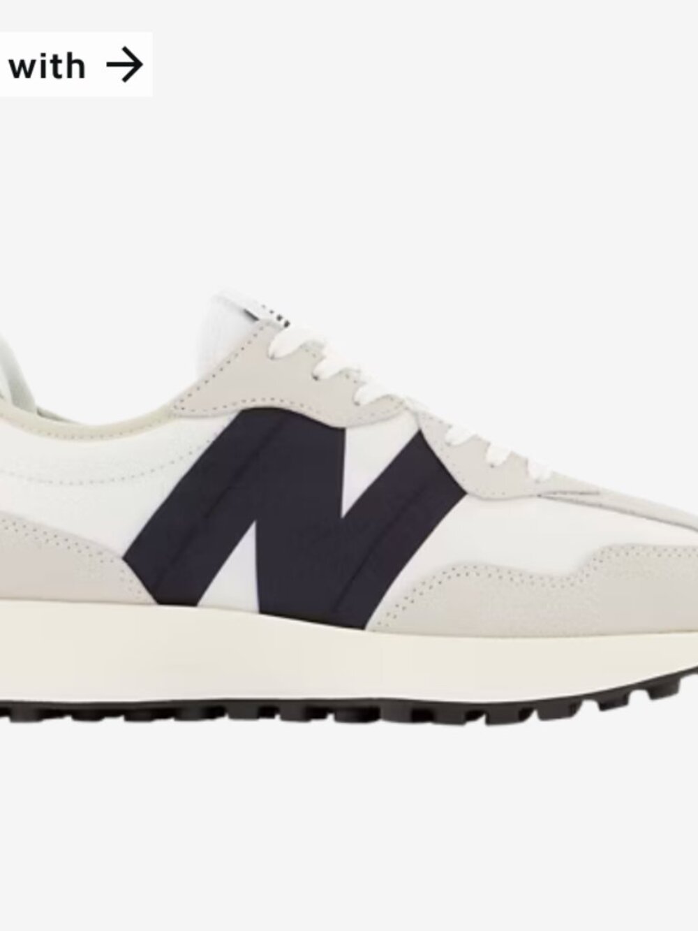 Womens White and Black New Balance 327 - Size 9